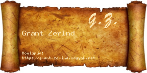 Grant Zerind névjegykártya